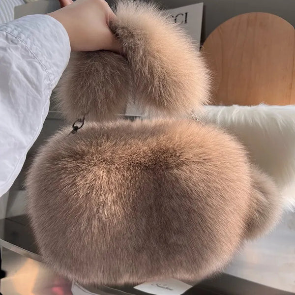 Fluffy Fox Fur Handbag